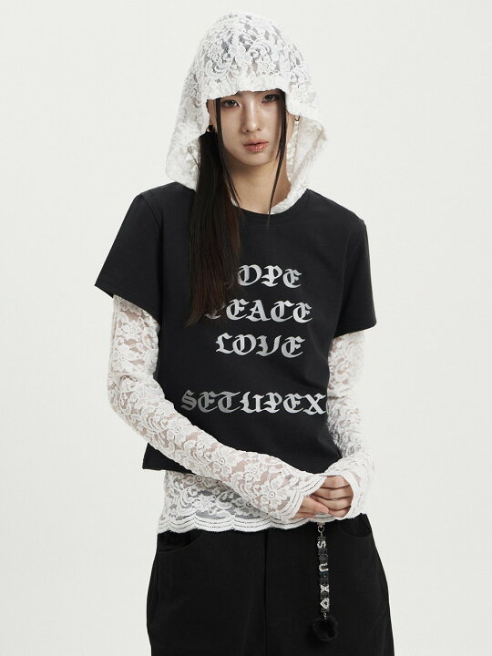 楽天市場】正規品 【 SETUP-EXE LACE BUTTON HOODIE TOP 