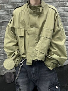 ���K�i�y Chikashitsu + cropped pocket blouson (2color) �z �`�J�V�c�v���X �`�J�v�� �W���P�b�g �A�E�^�[ �u���]�� �H�D�� �W���P�b�g �N���b�v�h �N���b�v�� �Z�� �|�P�b�g �f�U�C�� Pressing pressing �v��