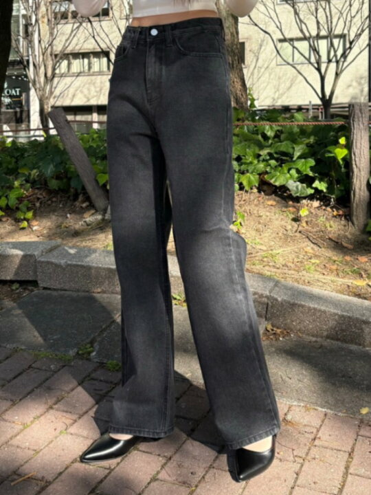 楽天市場】正規品【 Chikashitsu + wide fit black denim pants