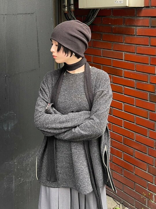 楽天市場】正規品【 Chikashitsu + side zip slit spring knit (2color 