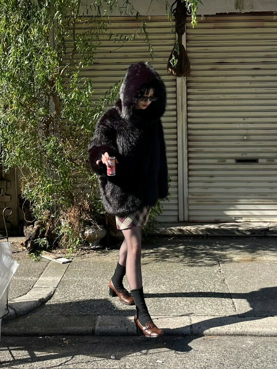 楽天市場】受注制【Chikashitsu +】hooded cropped fur blouson : Pressing