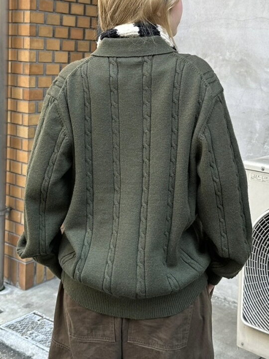 楽天市場】受注制【Chikashitsu +】cable lib knit cardigan : Pressing