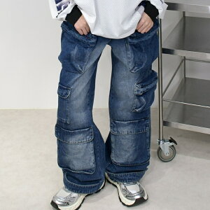 ���K�i�yXU pocket denim wide pants (2color)�z�X�g���[�g�t�@�b�V���� XU �G�b�N�X���[ pocket denim wide pants �I�[�o�[�T�C�Y �f�j�� �W�[���Y �W�[�p�� ���C�h�p���c �J�[�S�p���c �J�[�S�f�j�� �؍��t