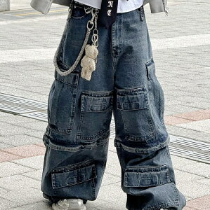 ���K�i�yXU pocket cargo denim pants 3�z�X�g���[�g�t�@�b�V���� XU �G�b�N�X���[ pocket cargo denim pants 3 �f�j���p���c �J�[�S�p���c �J�[�S�f�j�� �}���`�|�P�b�g �r���e�[�W���W�[���Y �I�[�o�[�T�C