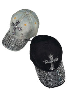 �󒍐��yXU DOG�zrhinestone damage cap (2color)