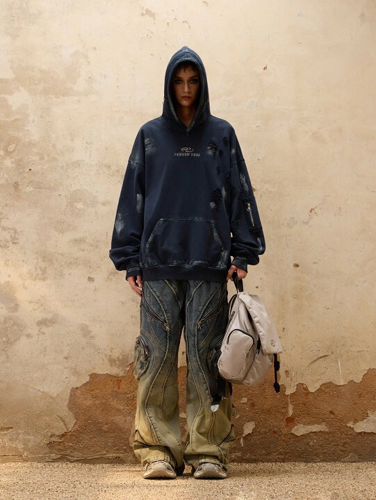 楽天市場】正規品【PERSONSOUL Ripped Dirty Hoodie】パーカー 