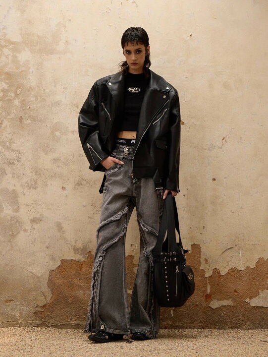 楽天市場】正規品【PERSONSOUL Racing Faux-Leather Jacket】レザー 