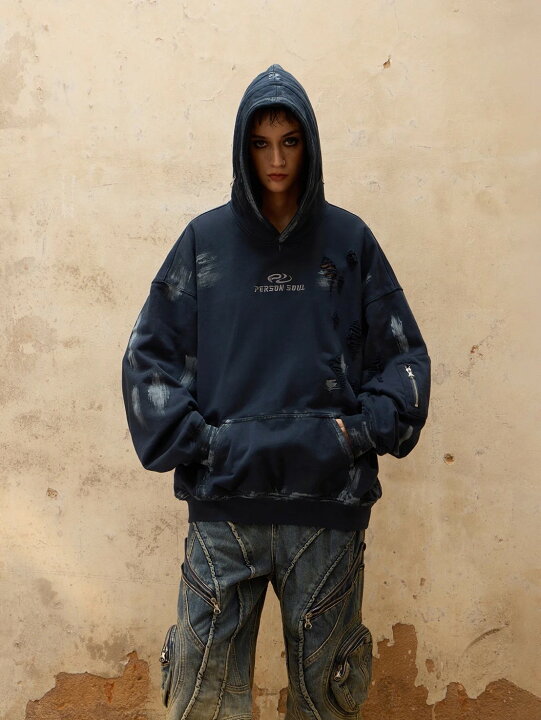 楽天市場】正規品【PERSONSOUL Ripped Dirty Hoodie】パーカー 