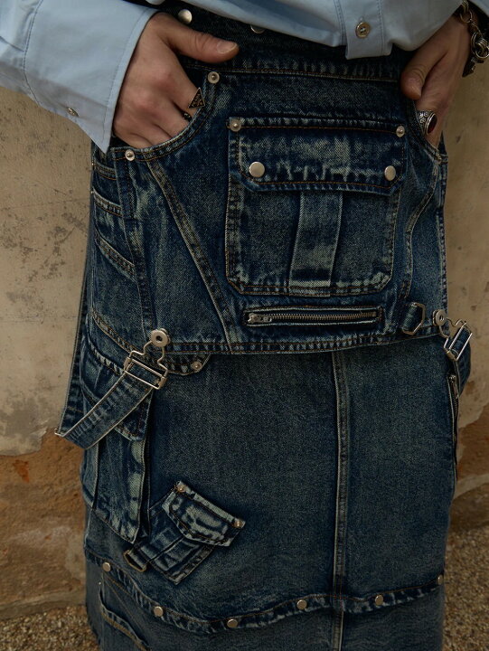 楽天市場】【SALE】正規品【PERSONSOUL Maxi Denim Dungarees Skirt 