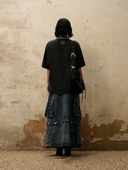楽天市場】【SALE】正規品【PERSONSOUL Maxi Denim Dungarees Skirt 