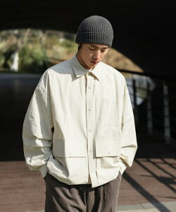 �X�i�b�v �{�^�� �}���`�|�P�b�g�V���c �����Y SNAP BUTTON MULTI-POCKET SHIRT / 2COLORS