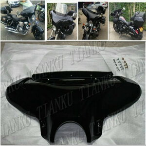 ハーレー 汎用 フロント フェアリング スクリーン付 黒 FLSTC FLSTS FXST FJHX イントルーダー バイク 取り付け