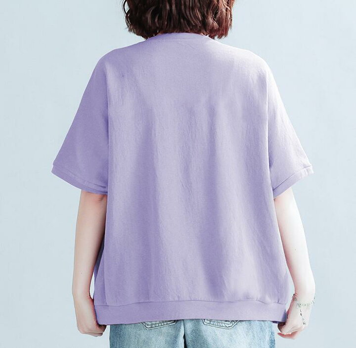 楽天市場 トレーナー レディース 半袖 スウェット Tシャツ カジュアル プルオーバー ポケット ゆったり トップス ルームウェア 夏 Pretty Girl