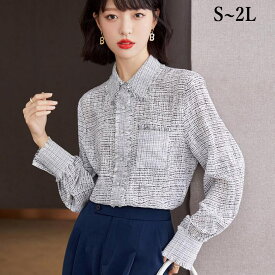 ブラウス　レディース　長袖　シャツ　トップス　大きいサイズ　カジュアル　オフィス フォマール　OL　卒業式 卒園式 可愛い　S M L　2L