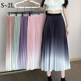 プリーツスカート スカート ロングスカート レディース　ミディアム　膝丈 ミモレ丈　ロング 大人かわいい きれいめ 美脚 S　M　L　2L