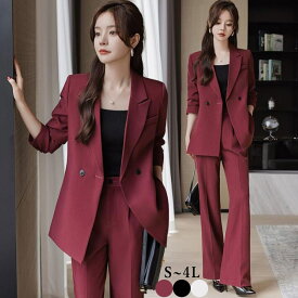 スーツセット セットアップ パンツスーツ ビジネススーツ ジャケット パンツ レディーススーツ フォマール ママ　面接 卒業式　入学式 フォーマル オフィス 通勤　入学式 七五三 大きいサイズ S M L 2L 3L