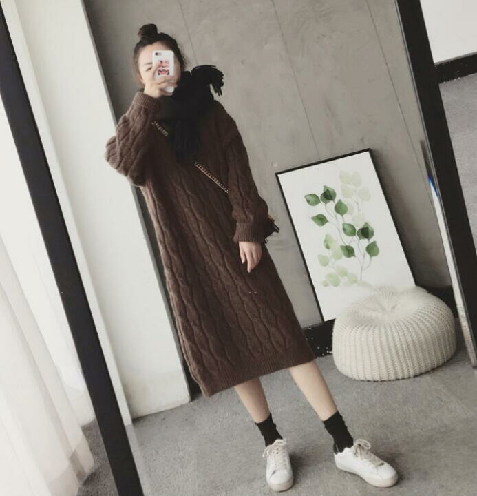 楽天市場】ニット セーター ニットワンピース Vネック ゆるニット 