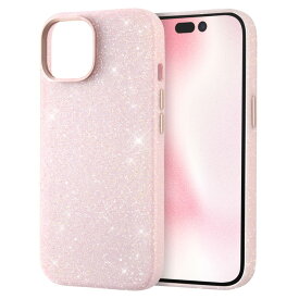 iPhone 15 オープンレザーケース キラキラ GLITZY SUGAR/ピンク [キャンセル・変更・返品不可]