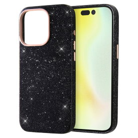 iPhone 15 Pro オープンレザーケース キラキラ GLITZY SUGAR/ブラック [キャンセル・変更・返品不可]