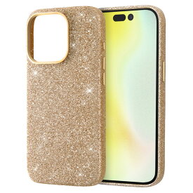 iPhone 15 Pro オープンレザーケース キラキラ GLITZY SUGAR/ゴールド [キャンセル・変更・返品不可]