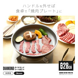 焼き肉プレート兼用ダイヤコートフライパン 28cm [キャンセル・変更・返品不可]