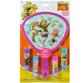 ミニオン リップクリーム & ミラー セット 12565 MINIONS LIP BALM Hand Mirror リップ ハンドミラー 鏡 手鏡 キッズコスメ ギフト グッズ アメリカ 輸入 子供会 景品