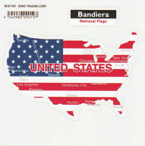 Bandiera (�o���f�B�G���j�_�C�J�b�g�N���A�X�e�b�J�[ USA 14073 (BCST-001) �A�����J���� �č� ������ STARS & STRIPES U.S.A United States Of America �V�[�� �f�J�[���O�b�Y �G�� �������� ���[���֔z��