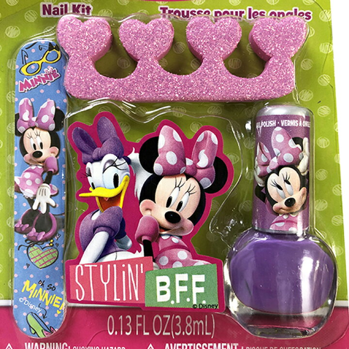楽天市場 ミニー ネイルキット マニキュア パープル やすり トゥーセパレーター ネイルセット 子供 子ども用 Disney ディズニー Minnie ネイル おしゃれ キッズコスメ おもちゃ 幼児 女の子 景品 プレゼント ギフト 輸入 インポート グッズ メール便配送
