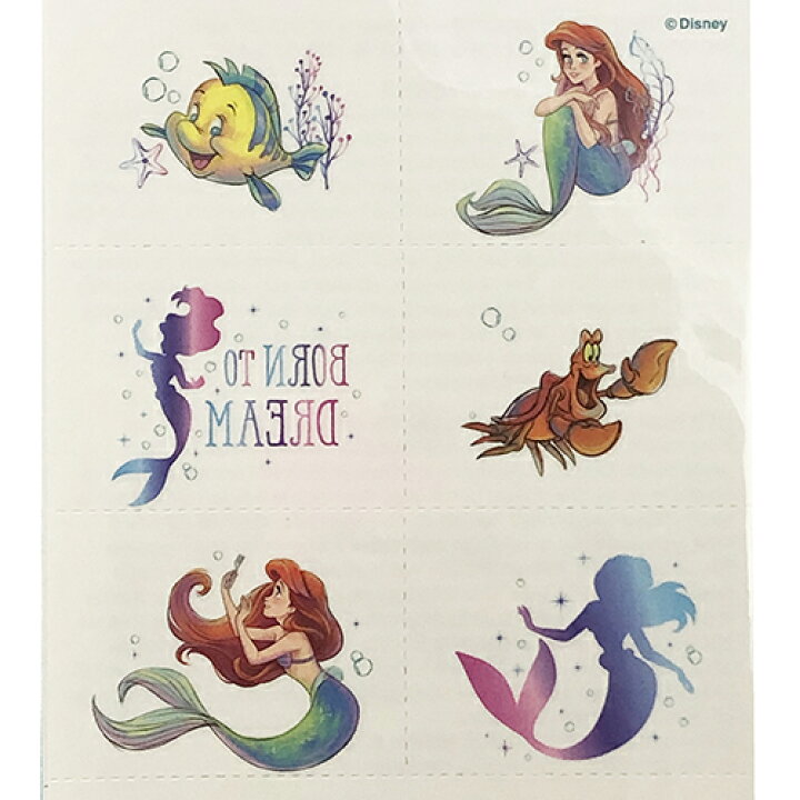 楽天市場 アリエル リトルマーメイド タトゥーシール 24個入り The Little Mermaid Ariel セバスチャン フランダー ディズニー Tatoo タトゥー シール ボディシール Disney パーティー ハロウィン グッズ 子供 キッズ 女の子 おまつり 夏祭り 景品 プレゼント 輸入