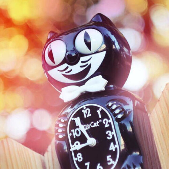 キットキャットクロック クラッシック ブラック KITCAT-BC1 Classic Black Kit-Cat klock 黒 猫 ねこ 黒猫 掛け時計 掛時計 時計 インテリア 雑貨 グッズ おしゃれ おもしろ デザイン モチーフ かわいい アメリカ MADE IN U S A pud289 キャラクター雑貨