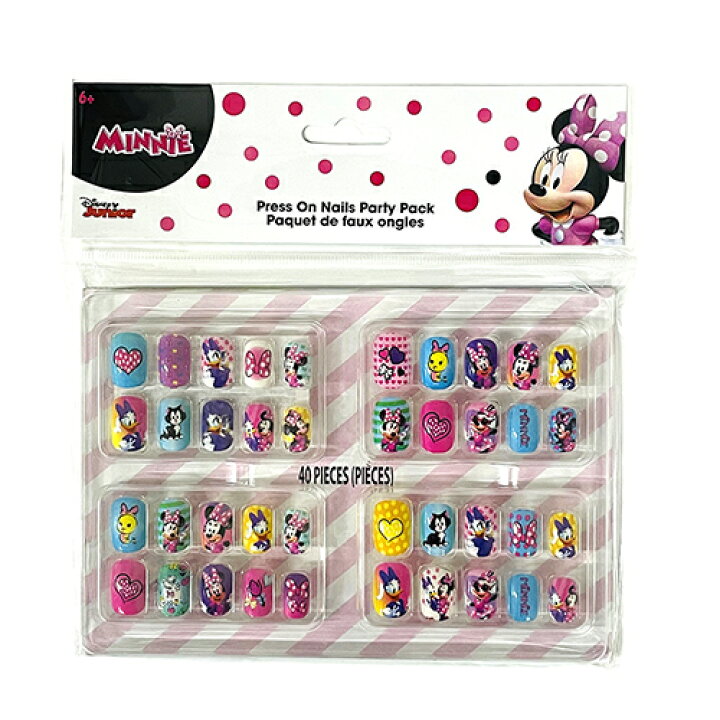 楽天市場 ミニー ネイルチップ 40個入り Minnie ディズニー ミニーちゃん グッズ 付け爪 キッズ キッズコスメ キッズネイル ネイルセット お化粧 ネイル 大人 子供 小学生 女の子 かわいい キャラクター グッズ おもちゃ おしゃれ 輸入品 インポート
