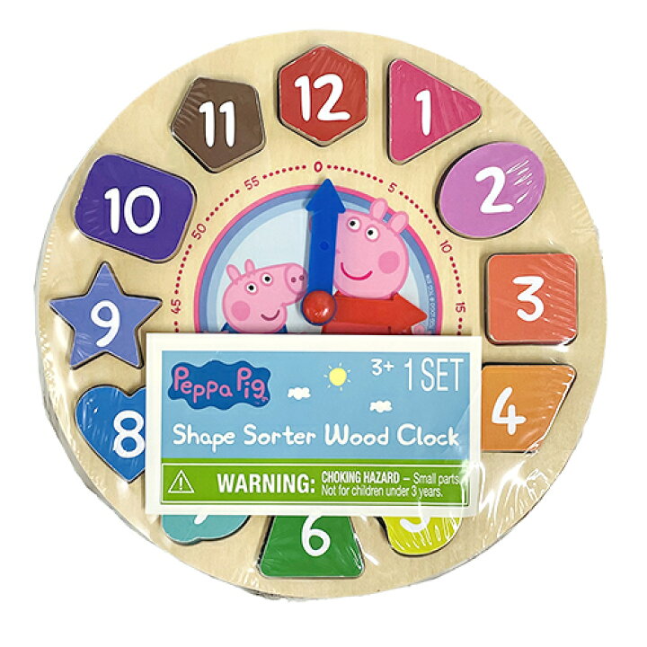 楽天市場 ペッパピッグ おもちゃ ウッドクロック スタンド付き ペッパ グッズ かわいい 幼児 こども ベビー 時計 とけい 知育 知育玩具 木製 木 海外 英国 海外アニメ イギリス 女の子 男の子 キャラクター 雑貨 インテリア ギフト プレゼント 輸入品 インポート