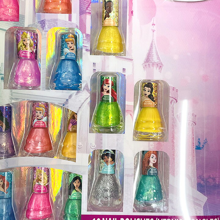 おもちゃ キッズコスメ はがせる プリンセス マニキュア 女の子 子供用 Disney 子ども 子供 ネイル Princess 18本入り ディズニープリンセス おしゃれ