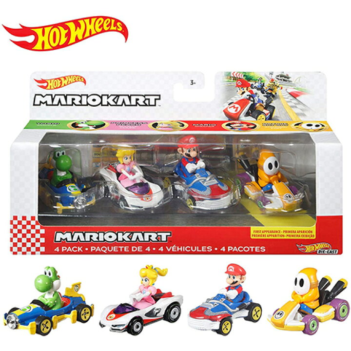 楽天市場 スーパーマリオ マリオカート 4台セット マリオ おもちゃ カート ミニカー 車 マリカー フィギア フィギュア アメリカ ヨッシー ピーチ姫 ピーチ ヘイホー マテル ホットウィールズ 輸入品 インポート プレゼント ギフト 男の子 コレクション コレクター