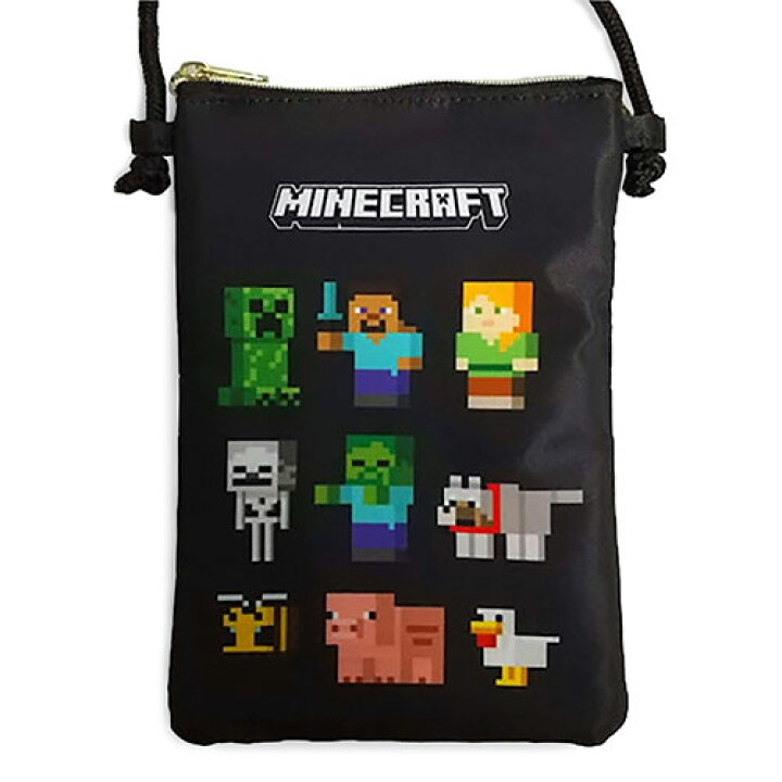 楽天市場 マインクラフト 縦型ネックポーチ 集合 マイクラ グッズ Minecraft ゲーム キャラクター マイクラグッズ ポーチ スマホケース スマホポーチ ジッパー 斜めがけ バッグ ゲームキャラ 雑貨 アイテム ケイカンパニー Mct Tn Sg キャラクター雑貨