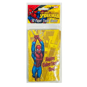 スパイダーマン ラッピング用品 ギフトバッグ(Happy Valentin's Day!)30枚入り 16152 袋 紙袋 小さい 平袋 フラット 平 プレゼント バレンタイン チョコ お菓子 ラッピンググッズ 男の子 マーベル