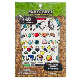マインクラフト ステッカー ブック OVER300 4シート 16153 マイクラ グッズ シール クリーパー TNT エンダーマン シール ぷくぷく パフ 立体シール ご褒美シール ごほうび 装飾 デコレーション 文具 文房具 キャラクター ゲームキャラ ゲーム 雑貨 輸入品 インポート
