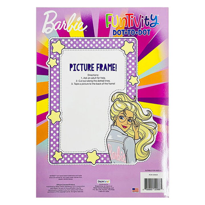 楽天市場 バービー ぬりえ Dot To Dot 一人 a Barbie 塗り絵 ぬり絵 点結び 英語 知育玩具 海外 女の子 女子 幼児 キャラクター おもちゃ 雑貨 グッズ 海外 輸入品 インポート Made In U S A キャラクター雑貨 プレッツェル