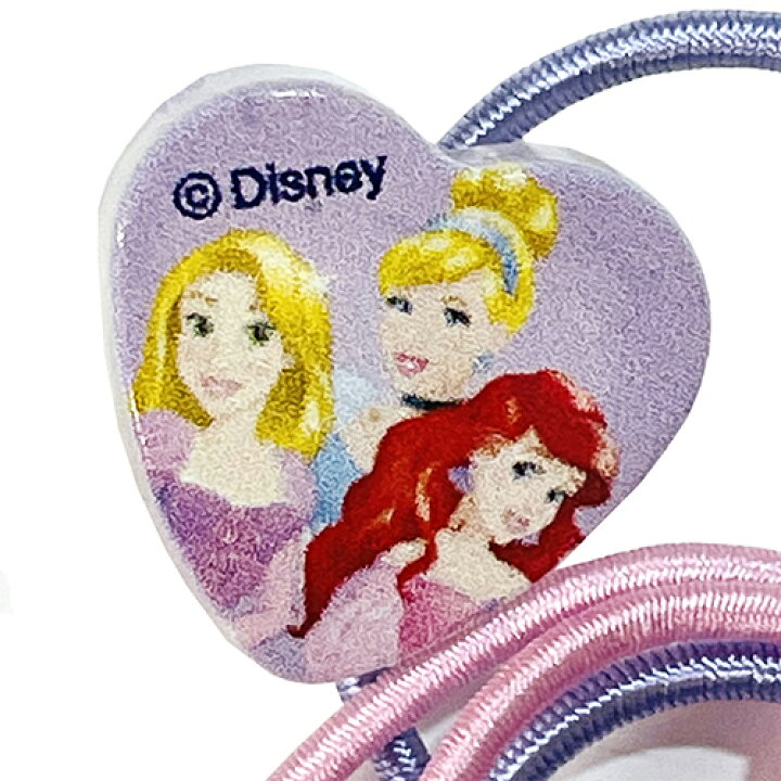 送料込 アリエル 4pc Disney ゴム シェル ディズニープリンセス ハート ピンク ヘアアクセ ヘアゴム 女の子 子供 新生活 ヘアゴム