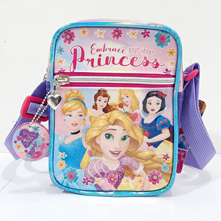 ディズニープリンセス 縦型 キッズ グッズ ショルダーバッグ フラワー ポシェット レインボー 女の子 子ども 斜め掛け お試し価格 ショルダーバッグ