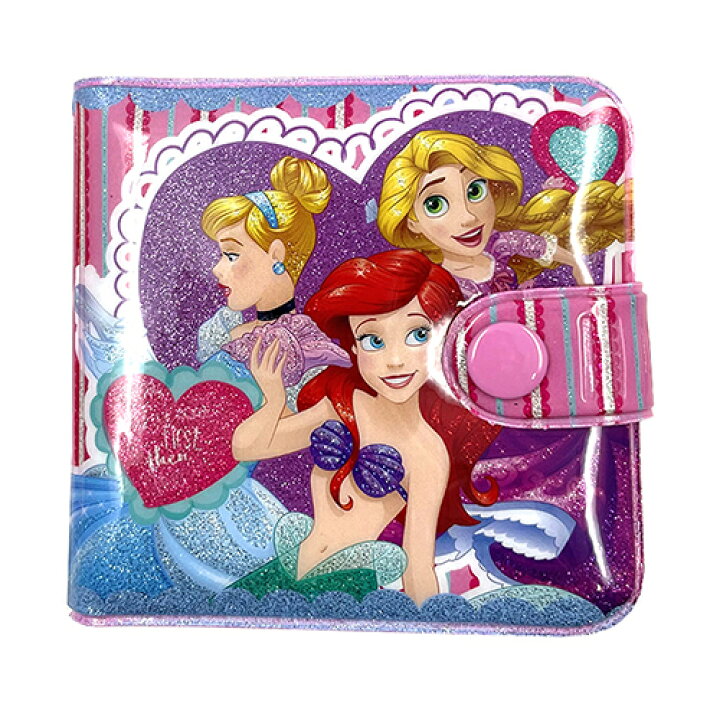 楽天市場 ディズニープリンセス 財布 スクエア キッズ用 ハート 3人 お財布 おさいふ ウォレット コインパース 札入れ ピンク パープル プリンセス 子供 子ども こども 女の子 キラキラ ラメ シンデレラ アリエル ラプンツェル かわいい 小学生 幼児 輸入品