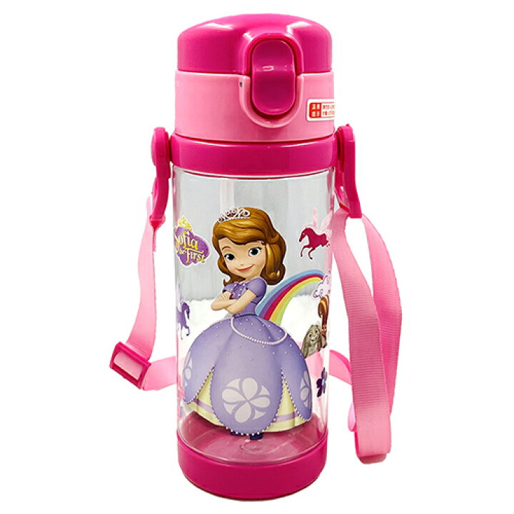 楽天市場 水筒 ストラップ付 プラボトル 500ml ちいさなプリンセスソフィア うでくみ a ワンタッチ オープン すいとう ボトル ショルダー ストローボトル ストロー付き ディズニー プリンセス ソフィア ピンク かわいい 女の子 幼児 保育園 幼稚園 輸入品 Ds