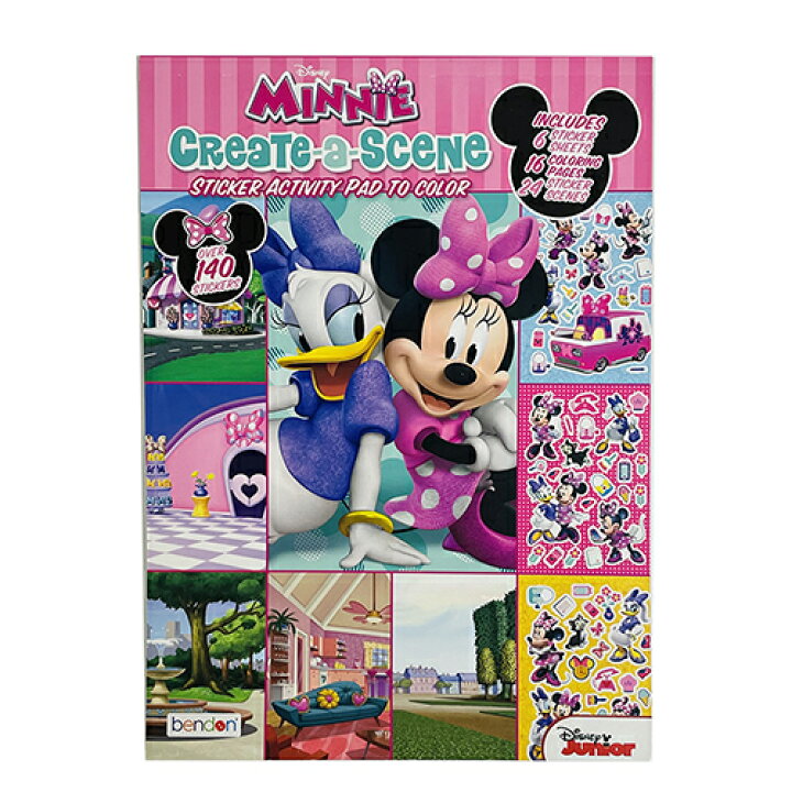 楽天市場 ミニー ぬりえ シールアクテビティ ブック ステッカー ぬり絵 塗り絵 英語 かわいい クリエイティブ おうち遊び ピンク ディズニー ミニーちゃん デイジー インポート 輸入品 おもちゃ キャラクター グッズ 雑貨 キャラクター雑貨 プレッツェル