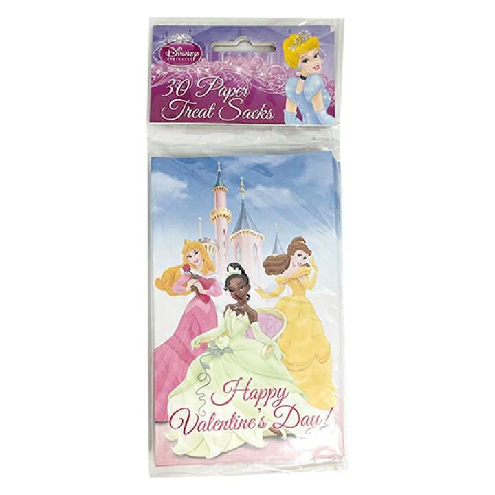 楽天市場 ディズニープリンセス ラッピング用品 ギフトバッグ Happy Valentin S Day 30枚入り 袋 紙袋 小さい 平袋 フラット 平 ギフトバッグ プレゼント バレンタイン ラッピンググッズ 友チョコ 女の子 女子 ベル オーロラ ティアナ キャラクター グッズ