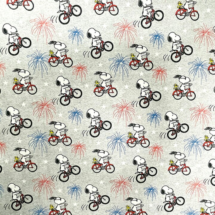 楽天市場】生地 布 綿100％ （ スヌーピー 自転車 ） 【50cm以上10cm  