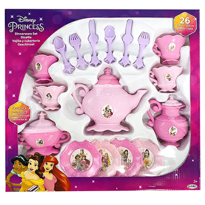 楽天市場 ディズニープリンセス ティーセット ディズニー プリンセス おもちゃ 女の子 おままごと ままごとセット かわいい ピンク シンデレラ ベル ラプンツェル アリエル オーロラ お姫様 キャラクター グッズ ギフト プレゼント 輸入品 インポート Usa