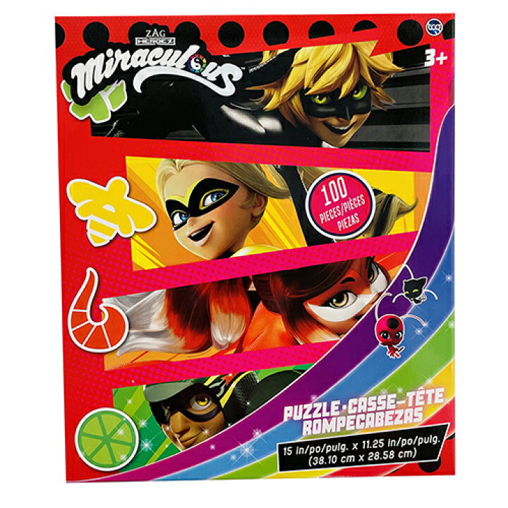 楽天市場 ミラキュラス レディーバグ パズル 100ピース b ジグソーパズル 知育玩具 かわいい キャラクター ディズニーチャンネル グッズ Miraculous Ladybug 海外 輸入品 インポート キャラクター雑貨 プレッツェル