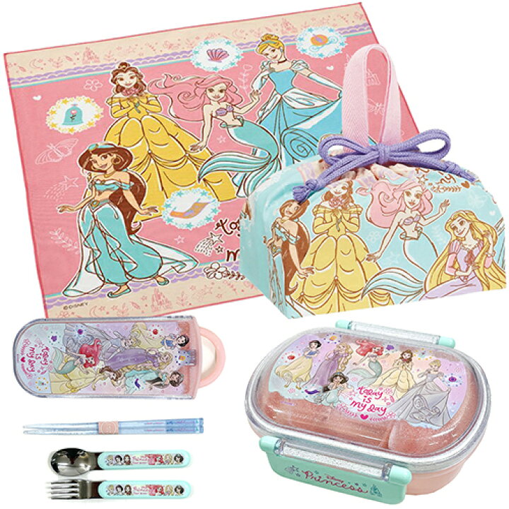 楽天市場 ディズニープリンセス お弁当 グッズ 4点セット 23 弁当箱 トリオセット ランチ巾着 クロス Yts0438 ランチボックス 子供 弁当 お弁当箱 お弁当 ランチ グッズ カトラリーセット スプーン フォーク はし 箸 巾着 巾着袋 ランチクロス ランチョンマット