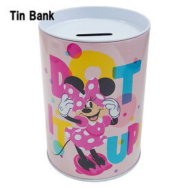 ミニー 貯金箱 ( ピンク／ドット ) 17340a MINNIE ちょきんばこ バンク 缶 Minnie Mouse saving bank Disney ミニーマウス ディズニー キャラクター 雑貨 グッズ インポート