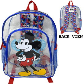 ミッキー クリア リュック 16インチ 17715 バッグ かばん 14リットル バックパック ビニールバッグ 透明 かわいい 大きい 小学生 男の子 ディズニー ミッキーマウス 輸入品 インポート USA